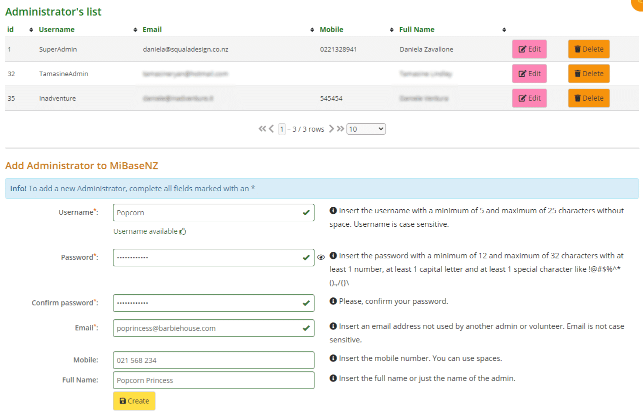 Adding an Administrator