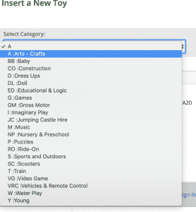 New toy category list