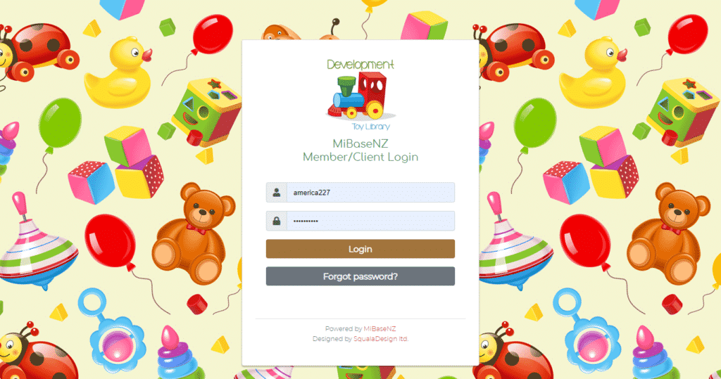 Member login page