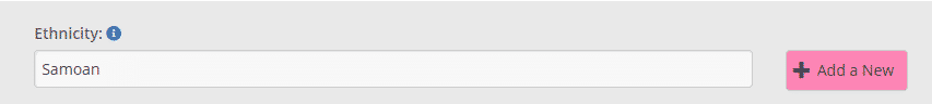Add a new Ethnicity
