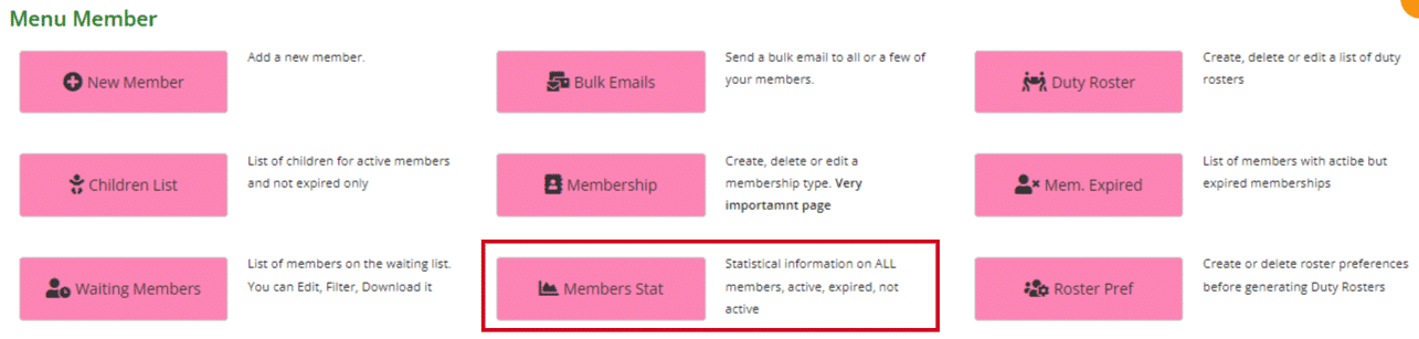 Member Stat page