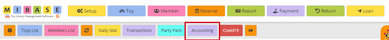 Accounting tab