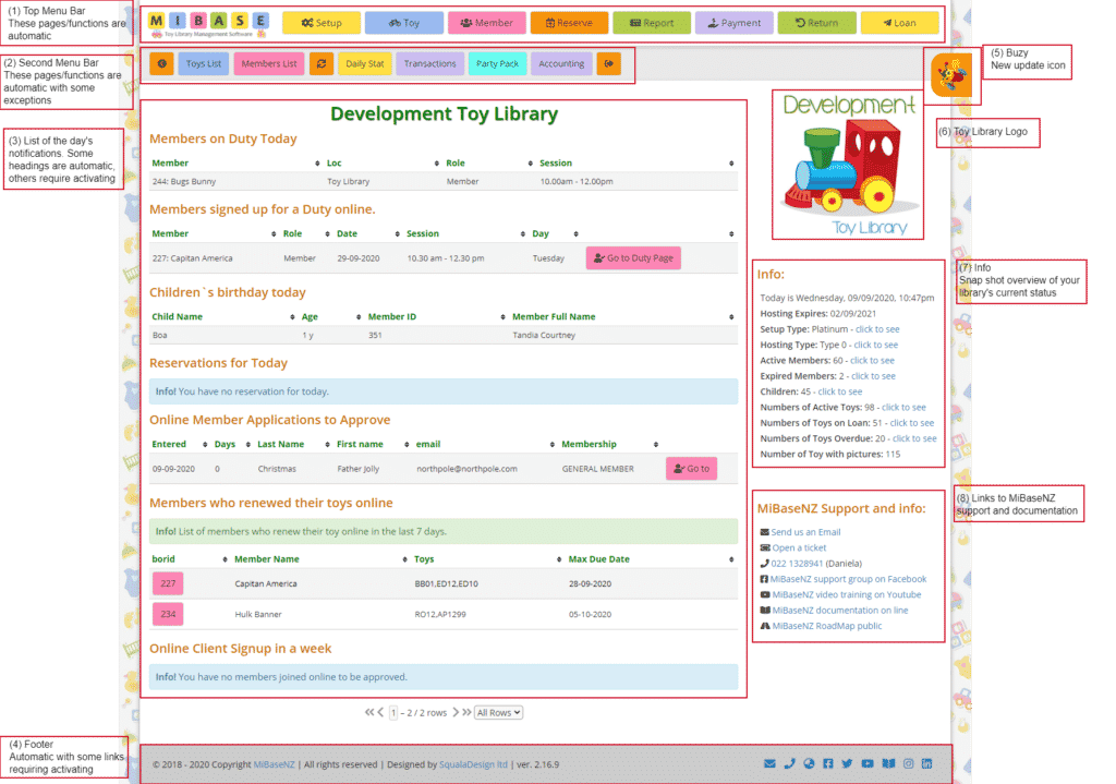 Admin home page schema