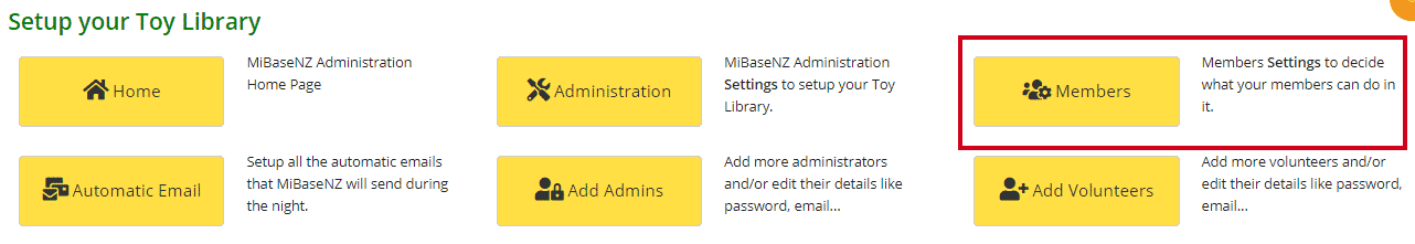Members Settings