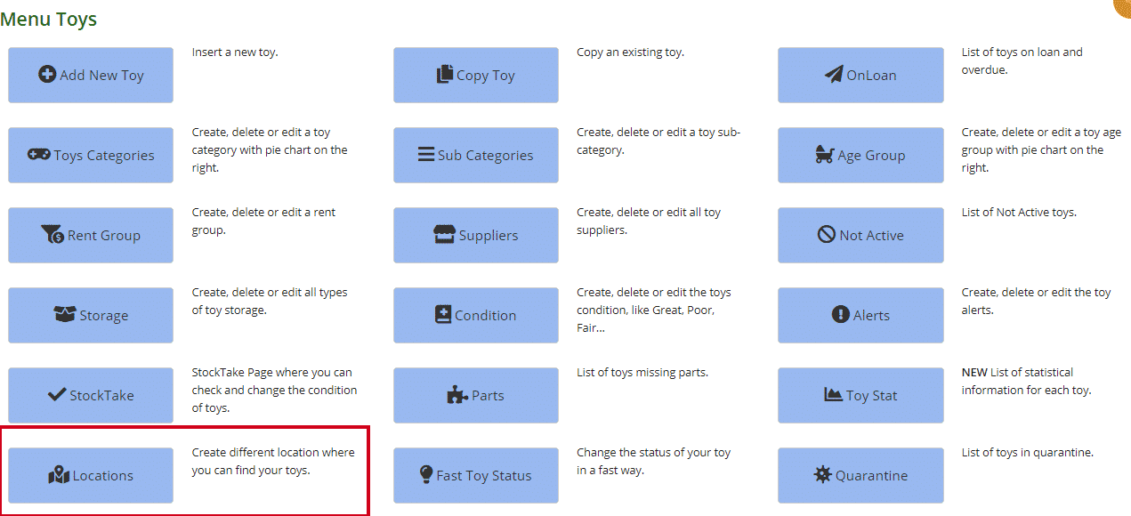 Toy - Locations