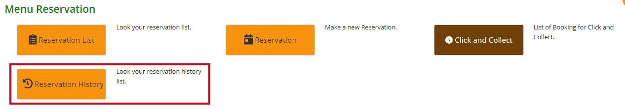 Reservation history button