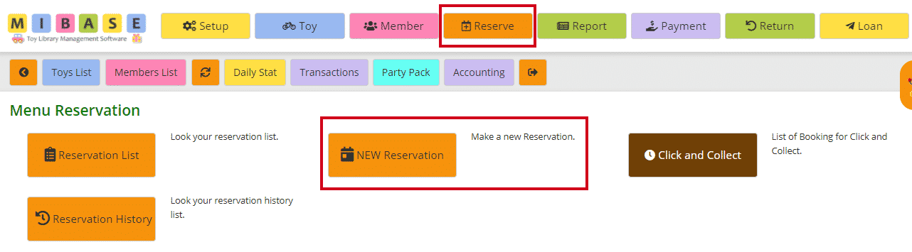 NEW Reservation page