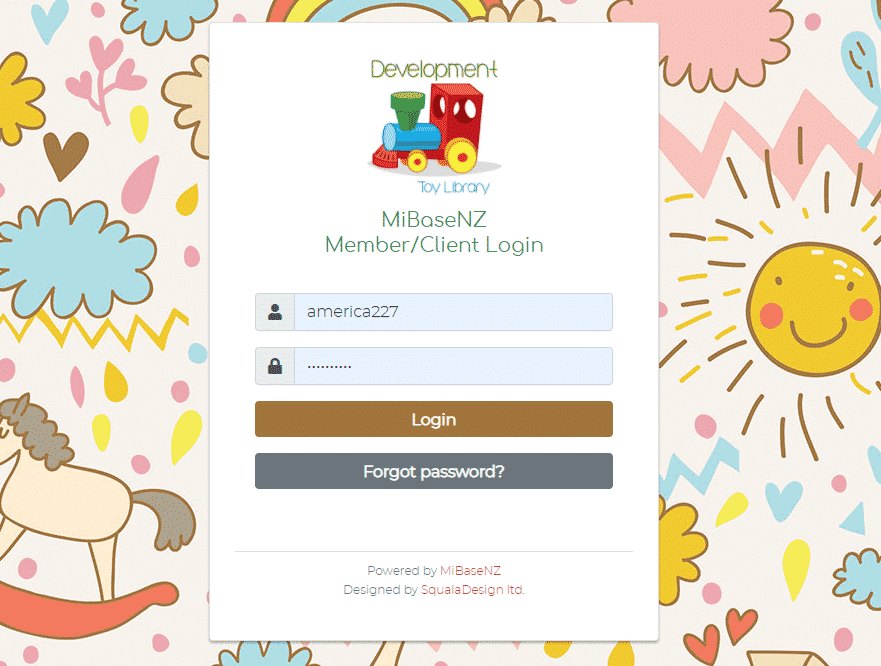 Member login page