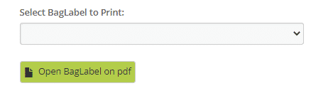 Bag label dropdown menu