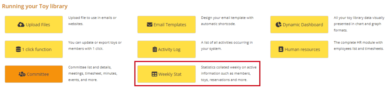 Weekly Stat page